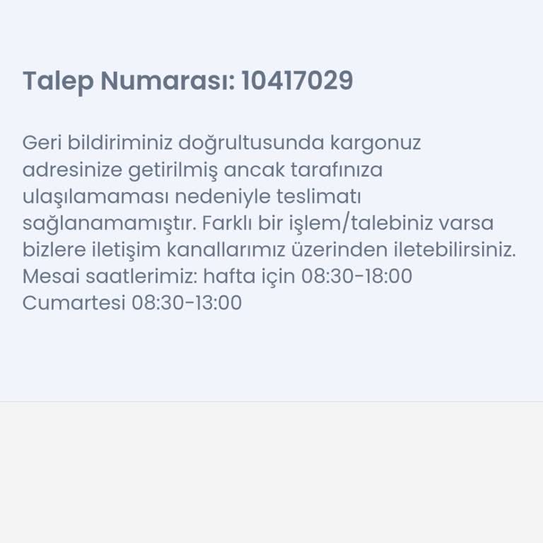 Aras Kargo Tarafından Teslim Edilmeyen Kargo Ve Yetersiz Bilgilendirme