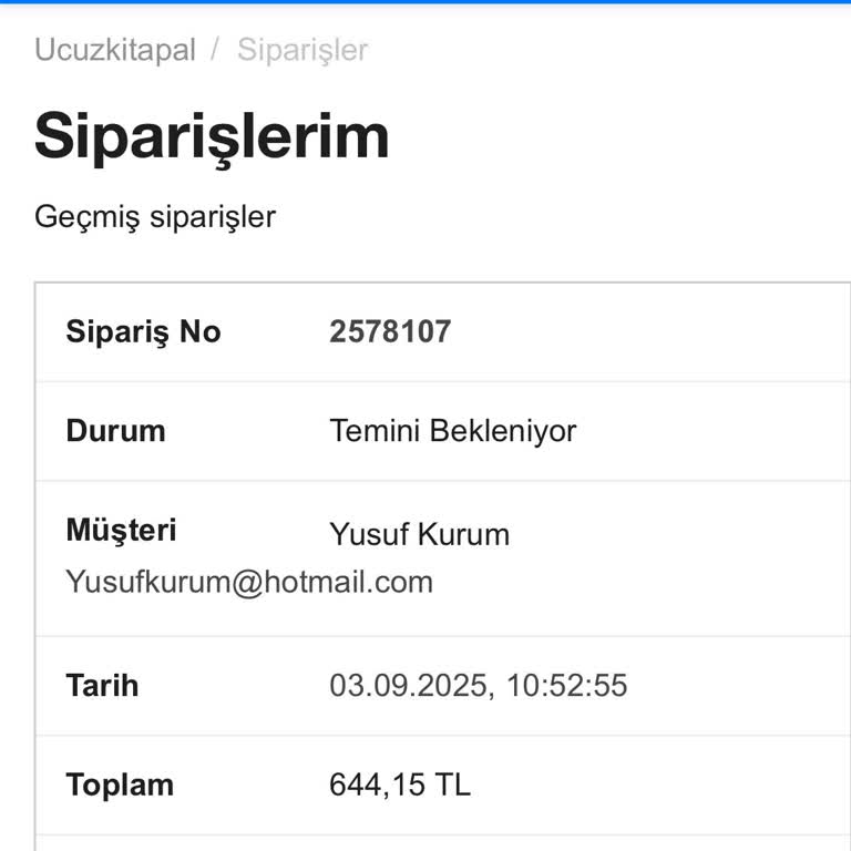 Siparişin Gecikmesi Ve Müşteri Hizmetlerine Ulaşılamıyor