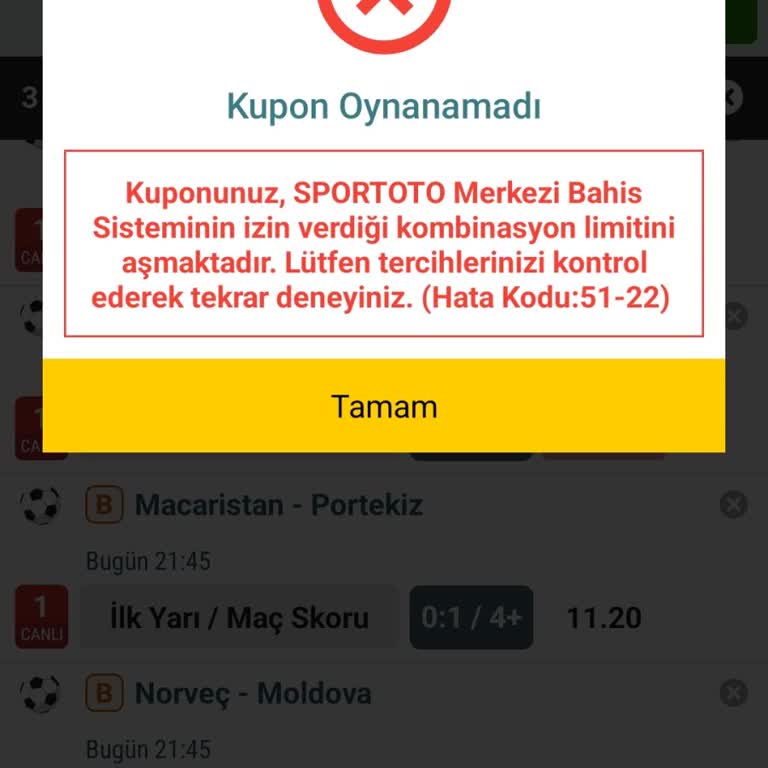 Nesine Android Uygulamasında Sistem Kuponu Oluşturma Hatası Ve Çözüm Talebi