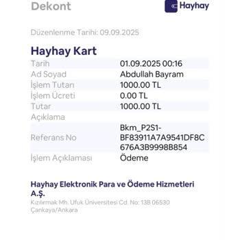 Vodafone Pay'e Yüklediğim 1000 TL Hesabıma Geçmedi, Çözüm Bekliyorum