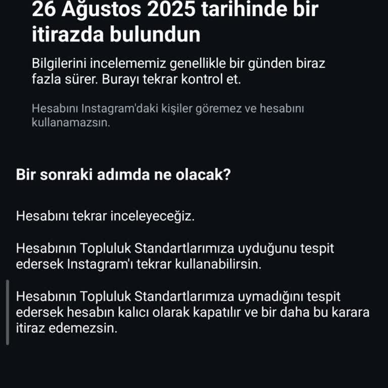 Instagram Hesabım Haksız Yere Kapatıldı, Geri Dönüş Bekliyorum