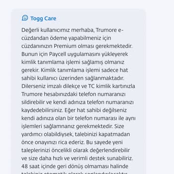Togg Trumore Uygulamasında Telefon Numarası Güncelleme Sorunu Ve Yetersiz Destek