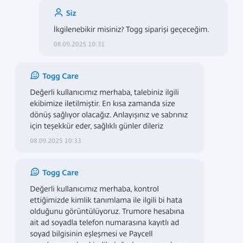 Togg Trumore Uygulamasında Telefon Numarası Güncelleme Sorunu Ve Yetersiz Destek