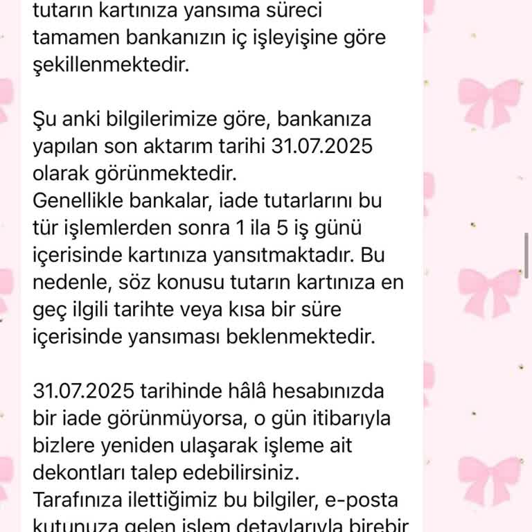 Ücret İadesi Yapılmayan Sipariş Ve Sürekli Oyalama