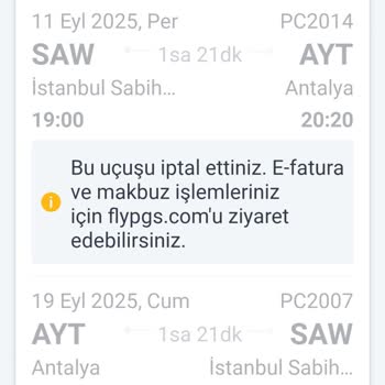 Pegasus'tan 24 Saat İçinde Bilet İptalinde Eksik İade Sorunu