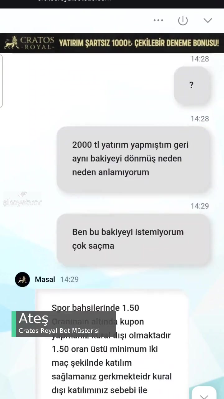 Cratos Royal Bet 1.50 Altı Oranlar Geçersizmiş, Bakiye Düzeltmesi Yaptılar videonun kapak resmi
