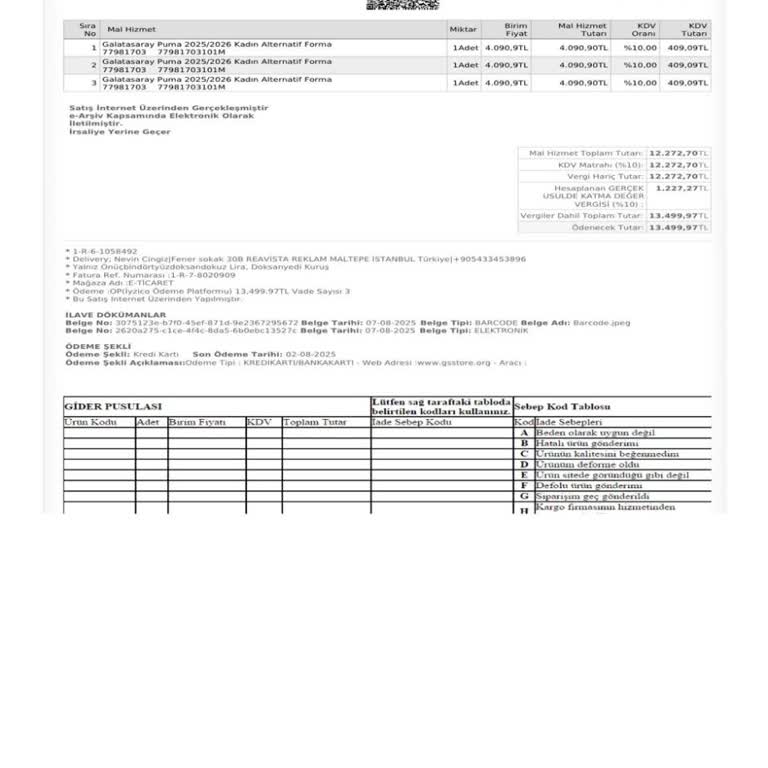 Kullanılmamış Formam İçin Değişim Talebim Reddedildi