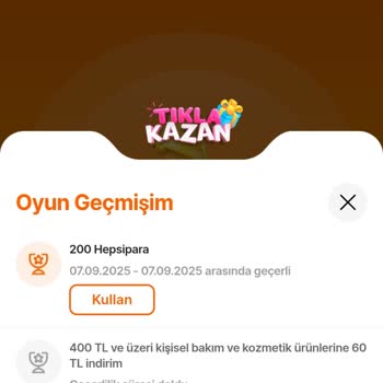Hepsiburada Tıkla Kazan'dan Kazandığım 200 TL Hepsipara Hesabıma Yatmadı, Destek Alamıyorum!