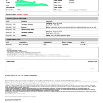 Servis Ücreti Alındı, Parça Değişimi Yapılmadı Ve Mağduriyetim Giderilmedi