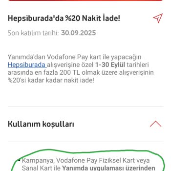 Vodafone Pay Hepsiburada Kampanya İadesi Yapılmadı!