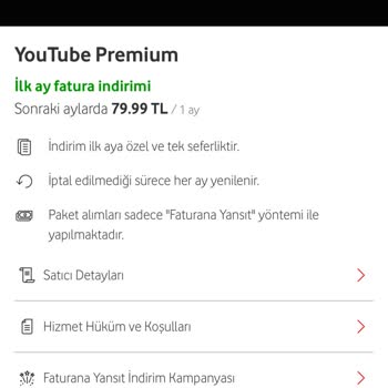 Vodafone Red Youtube Premium Kampanyası Tanımlanmadı, Sorunum Çözülmüyor