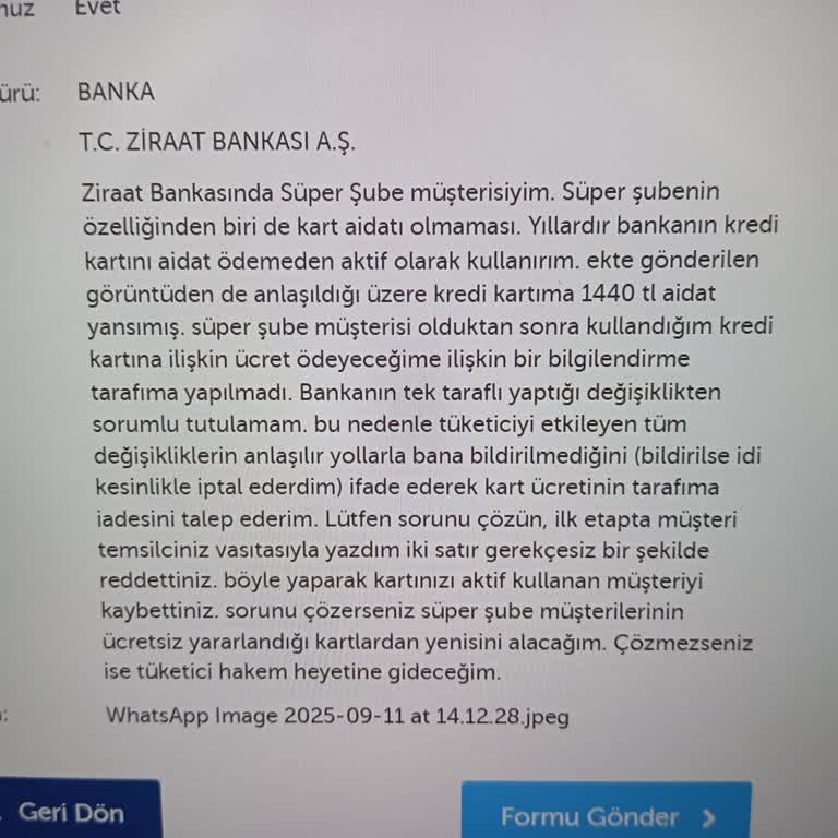 Süper Şube Müşterisine Haber Verilmeden Kredi Kartı Aidatı Yansıtıldı, İade Edilmiyor