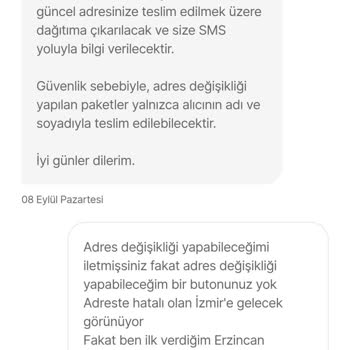 Adres Değişikliği Sorunu Ve Siparişin Hatalı İptali