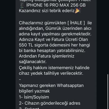 Çekiliş Vaadiyle Ödeme Yapmam İstendi Kişisel Bilgilerim Alındı