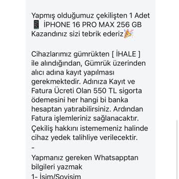 Çekiliş Sonrası 89.000 TL Kaybı Ve Ulaşılamayan Firma