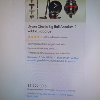 Dyson İndirim Vaadi Gerçeği Yansıtmıyor Mağduriyet Yaşadım