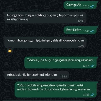 Sipariş Verildi, Ürün Teslim Edilmedi Ve İade Talebim Karşılanmıyor