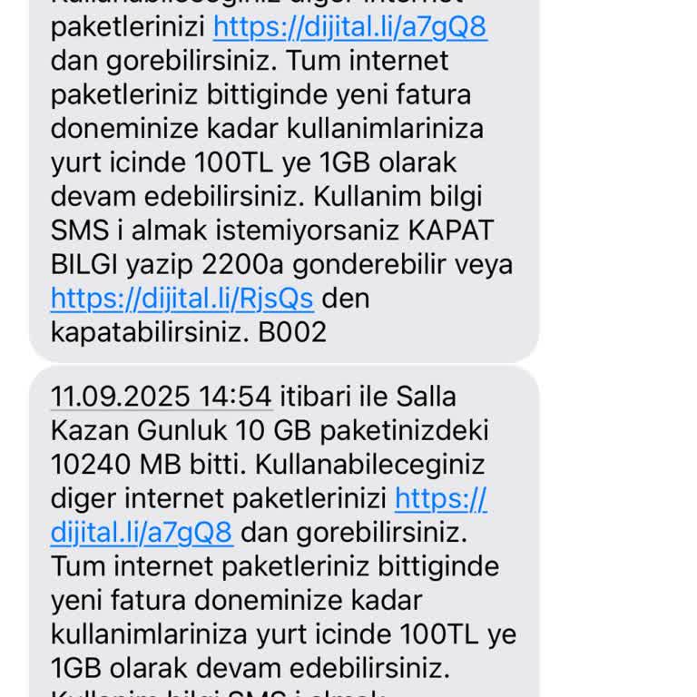 Kısa Sürede Biten İnternet Paketi Nedeniyle Yüksek Fatura Ödemek Zorunda Kaldım