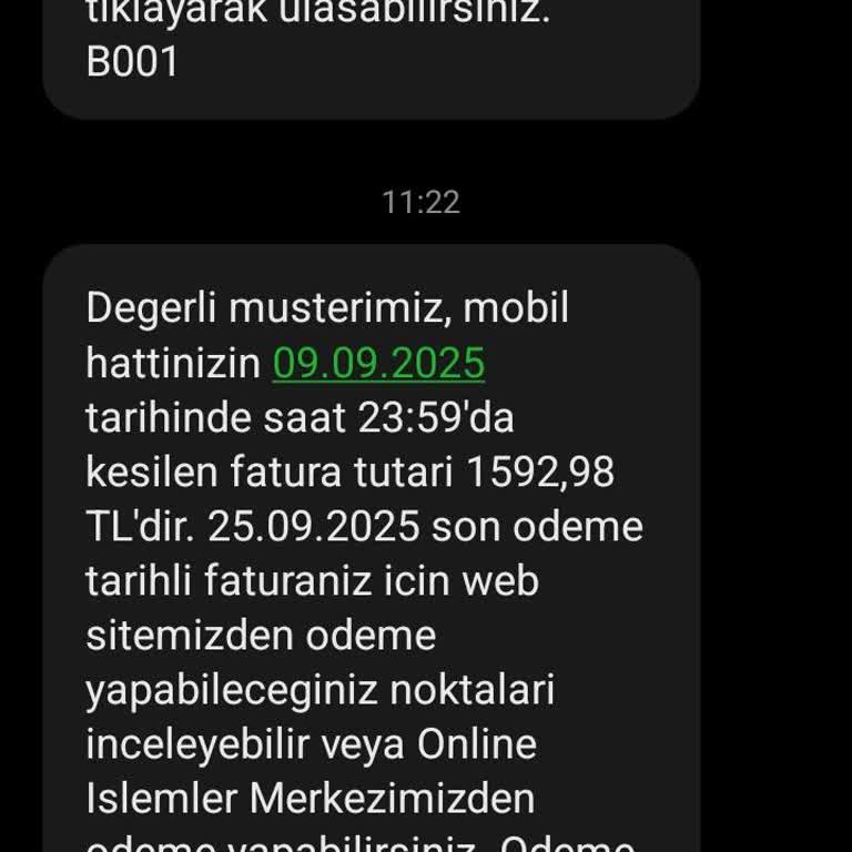 Taahhüt Sonrası Kullanılmayan Hizmet İçin Yüksek Fatura Şoku