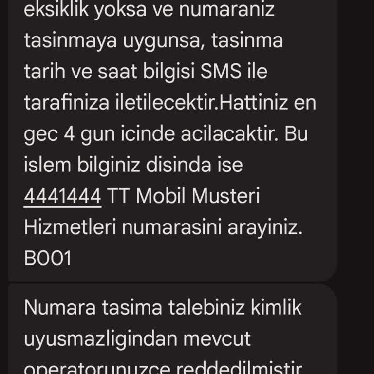 Kimlik Uyuşmazlığı Nedeniyle Hattımı Taşıyamıyorum