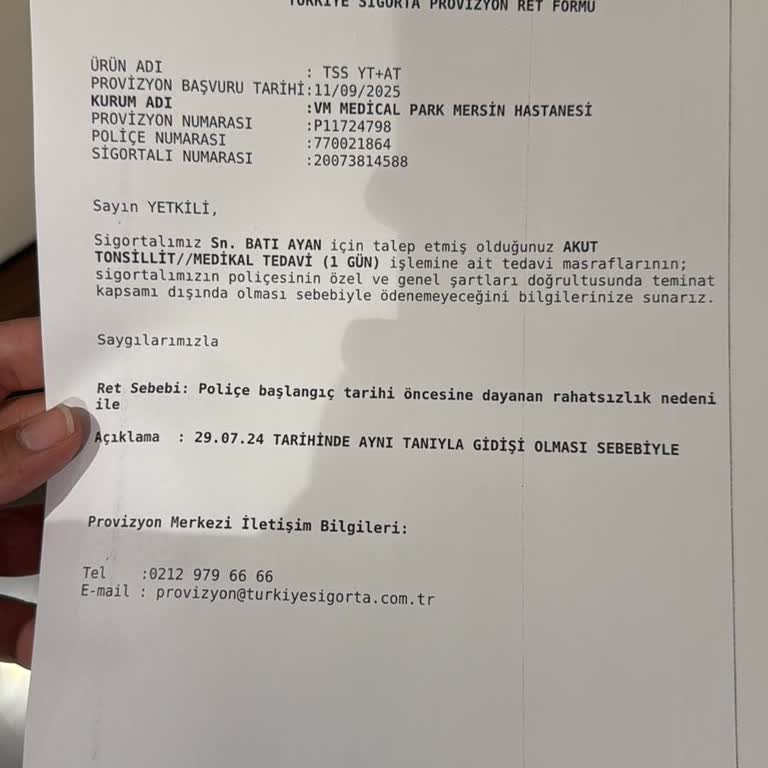 Aynı Rahatsızlık İçin İkinci Kez Ödeme Reddi Ve 24.000 TL Mağduriyeti