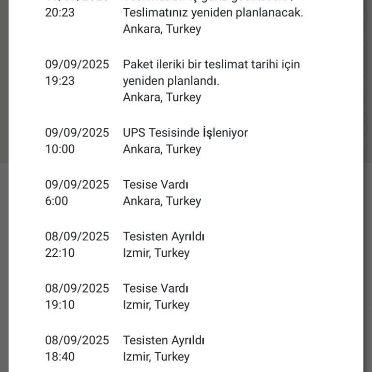 UPS Türkiye'nin Teslimat Gecikmesi Ve Adres Değişikliği Sorunu