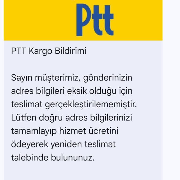 PTT Adına Gelen Şüpheli Mesaj Ve Güvenlik Endişesi