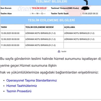 Aras Kargo Kayseri Düvenönü Şubesinde Teslimat Ve İletişim Sorunları