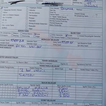 Yapılan İşlemlere Rağmen Kombi Arızasının Giderilmemesi Ve Ayıplı Hizmet