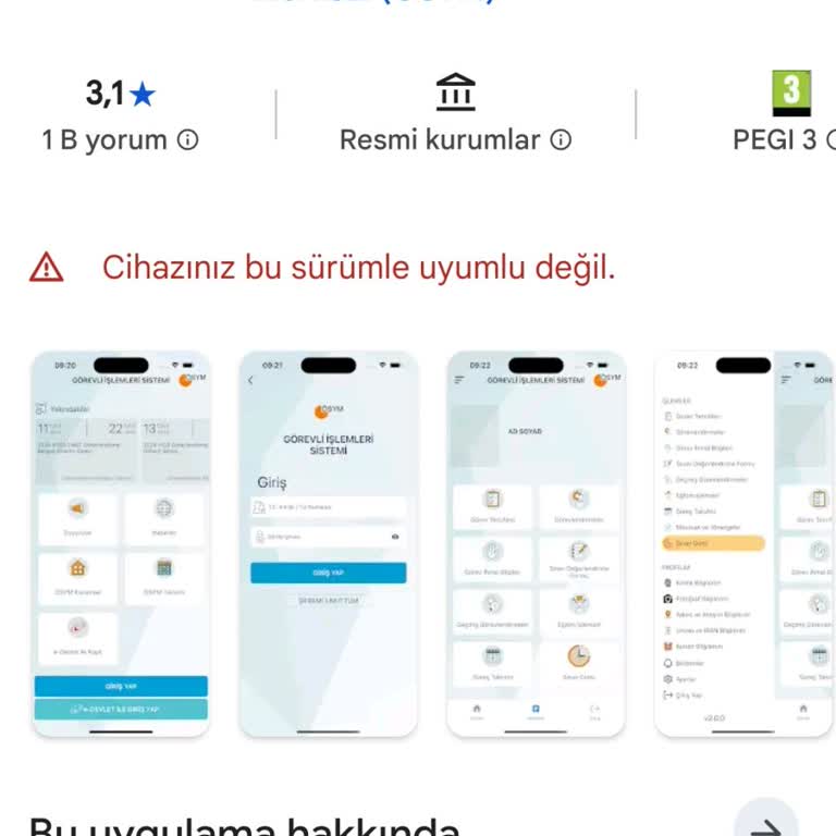 ÖSYM GIS Uygulaması Eski Telefonlarda Çalışmıyor