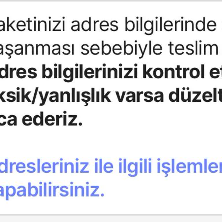 Kargo Teslimatı İçin Bilgilendirme Yapılmadan İade Edildi, Müşteri Hizmetlerinden Yetersiz Destek