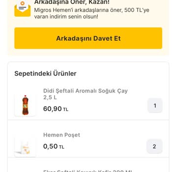 Migros Hemen Siparişim Eksik Ve Yanlış Ürünlerle Teslim Edildi