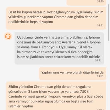Trendyol Plus Kuponu Sistem Hatasıyla Kullanılamıyor Müşteri Hizmetleri Çözüm Sunmuyor