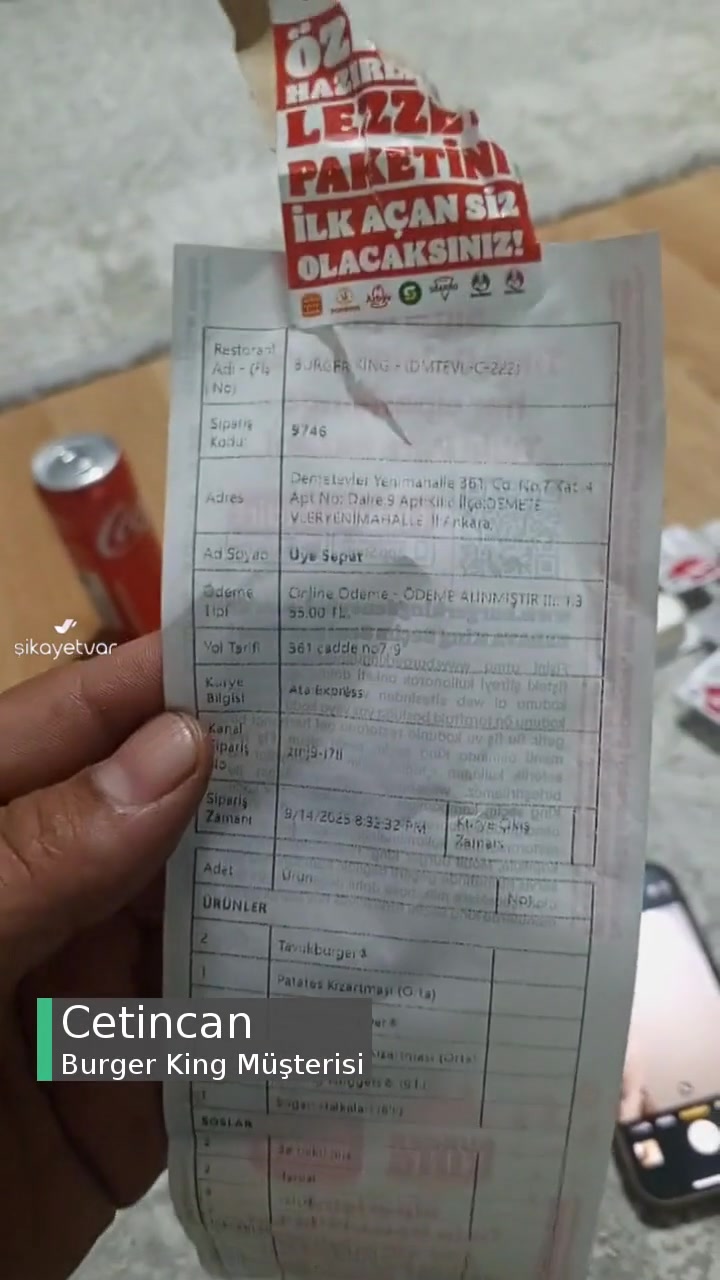 Burger King Eksik Ürün, Vesaire Yok! videonun kapak resmi