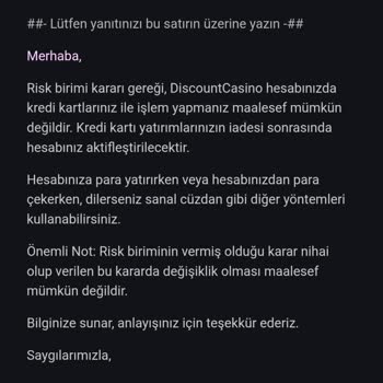 Discountcasino Kazancımı Ödemiyor Hesap Kısıtlamasıyla Mağdur Edildim