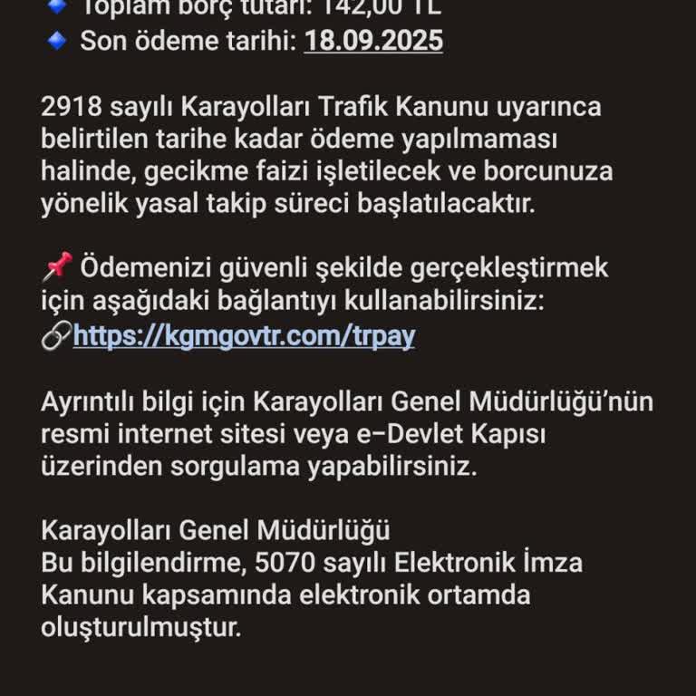 Otoyol Borcu Mesajı Şaşkınlığı Ve Güvenlik Endişesi