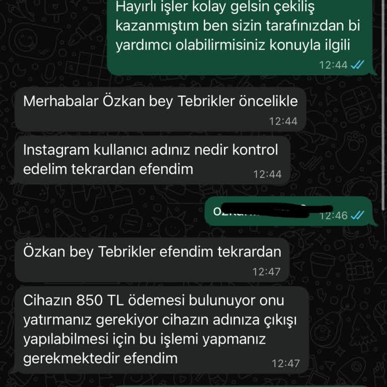 Instagram Üzerinden Yapılan Sahte Hediye Ve Ödeme Talebi Hakkında Uyarı