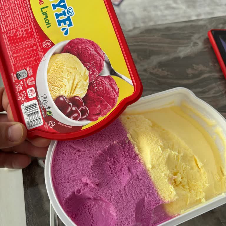 Algida Keyif Vişne Limon Dondurmasının Renk Ve Tat Uyumsuzluğu