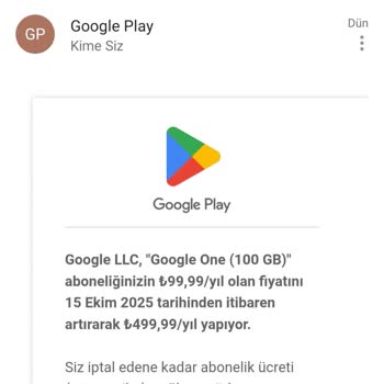 Google One Paketine Adil Olmayan Yüksek Zam Mağduriyeti