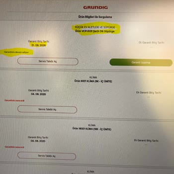 Grundig Süpürge Garanti Süresi Web Sitesi İle Servis Arasında Tutarsızlık Mağduriyeti