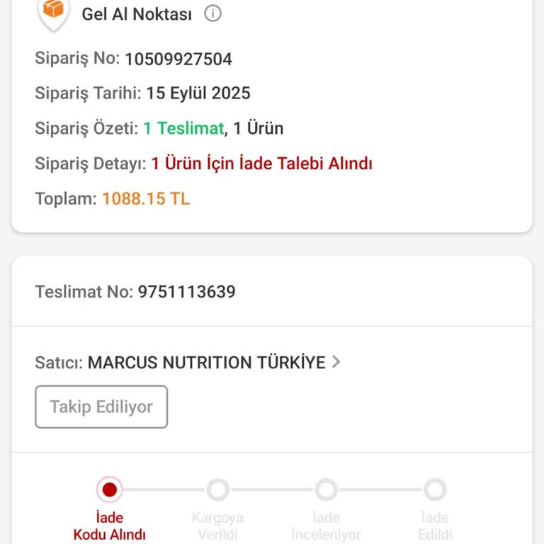 Trendyol Teslimat Kodu Eski Numarama Gönderildiği İçin Siparişimi Alamadım