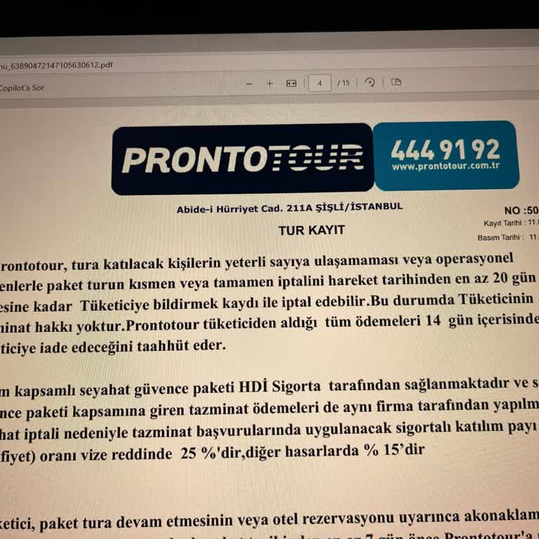 Turun Son Anda İptali Nedeniyle Mağduriyet Ve Tazminat Talebi