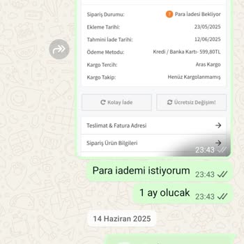 Sipariş Verilen Elbisenin Gönderilmemesi Ve İade Sorunu
