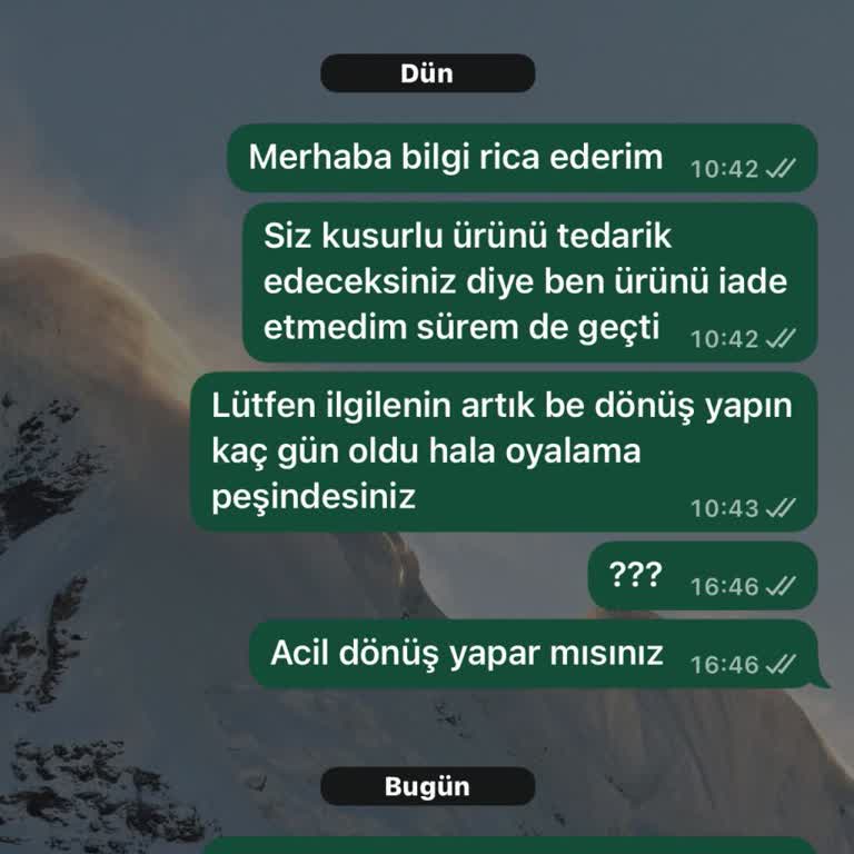 Kusurlu Ürün Teslim Edilmedi, Ücret İadesi Yapılmıyor