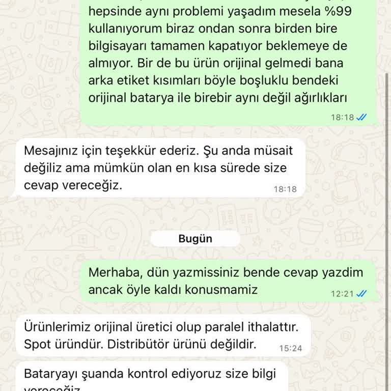 Orijinal Diye Satılan Batarya Sahte Çıktı, İade Talebim Reddedildi