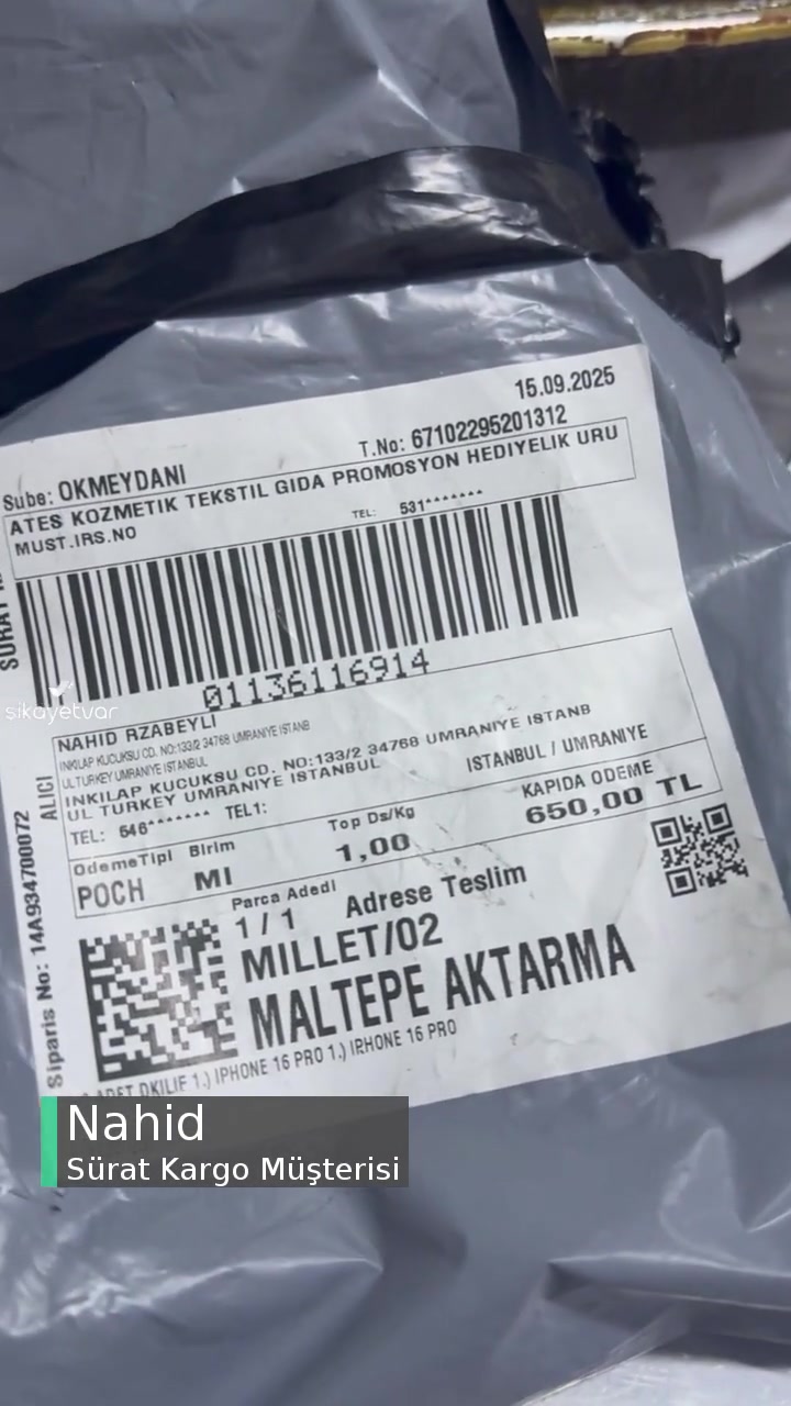 Sürat Kargo İade İstiyorum Yanlış Sipariş! videonun kapak resmi