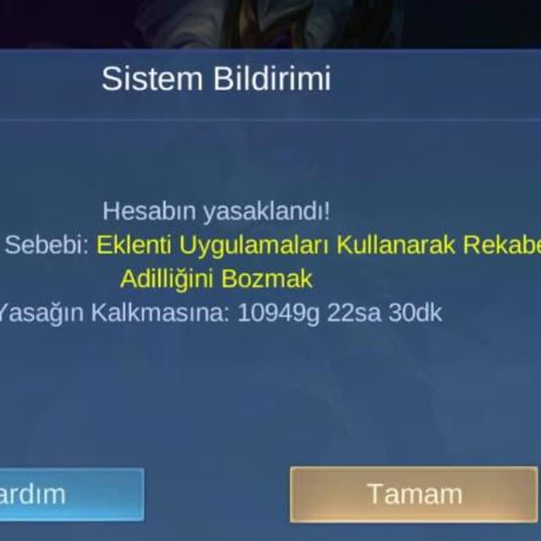 Mobile Legends Hesabım Haksız Yere 30 Yıl Banlandı