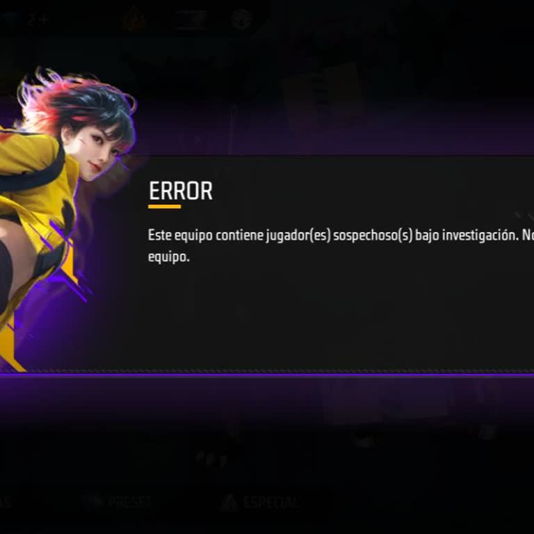 Expulsión injusta de juego en Garena Free Fire, solicito solución