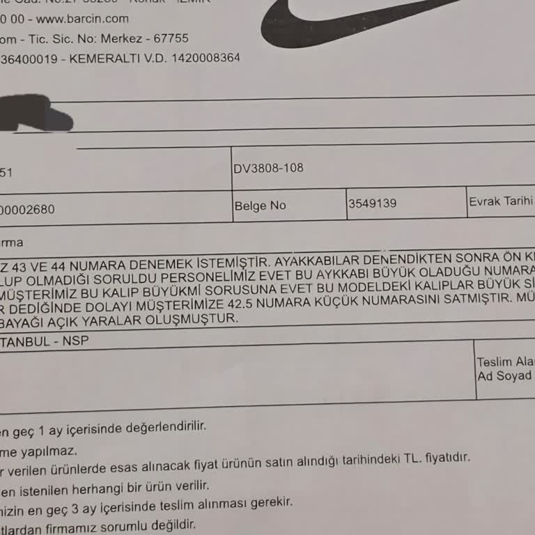 Yanlış Numara Ayakkabı Satışı Yüzünden Mağduriyet Yaşadık