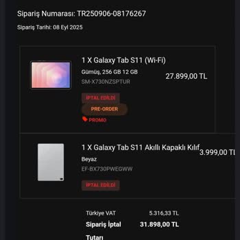 Samsung Shop Üzerinden Verilen Tablet Siparişlerim İptal Edildi, İade Yapılmadı